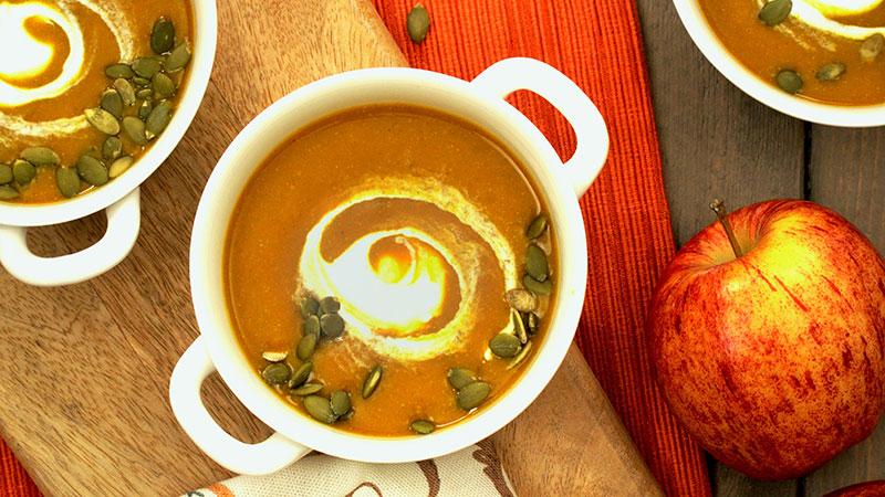 Indian spiced pumpkin apple soup recipe